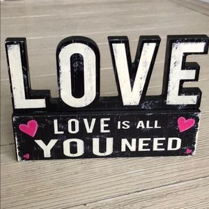 Love is all you need Perfect for The Beatles fans. Free standing or wall mount